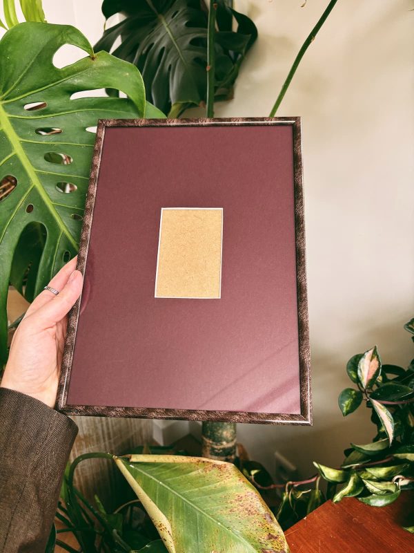 vintage lijst met burgundy passe-partout