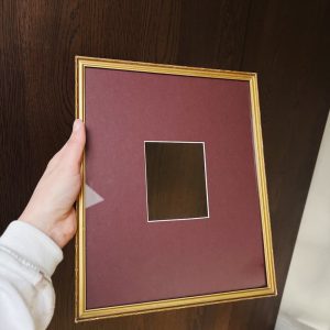 vintage lijst goud met rood paars passe-partout