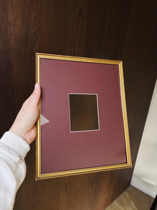 vintage lijst goud met rood paars passe-partout