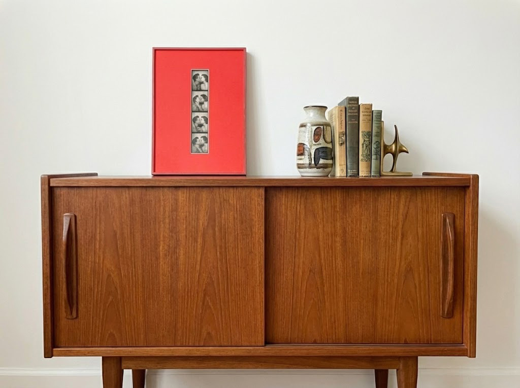 Rood lijstje klein 15x20 met off grid uitsnede passe-partout - Afbeelding 2