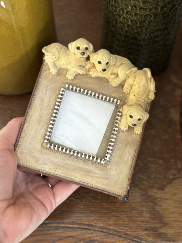 Vintage 3D Honden Fotolijst – Golden Retriever Puppy lijst