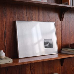 Zilveren metalen lijst met passe-partout op maat (silver frame)